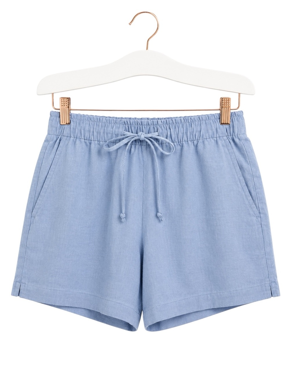 Gap Linen Blend Pull On Shorts Light Blue Drawstring Casual Summer XS